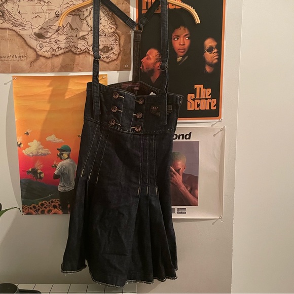 Denim Skirt Overalls - Picture 1 of 2